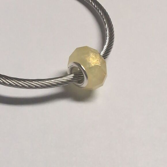 Yellow Glittery Charm for Pandora Style Bracelet - Picture 4 of 4